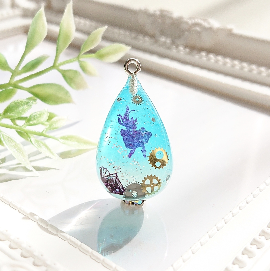 レジンネックレスNo.102炭酸の雫♡ レジン ハンドメイド - 通販